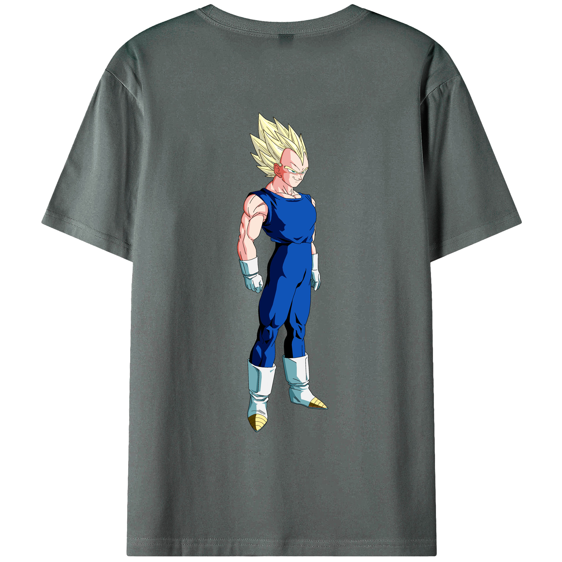 （画像用） ドラゴンボール ベジータ四世（Bejīta Yonsei）DRAGON BALL Vegeta IV 綿100％ メンズ半袖Tシャツ（バックプリント） 通気性